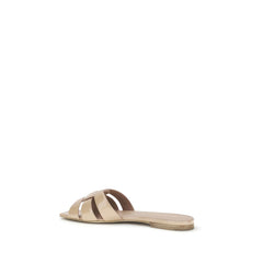 Saint Laurent Veelkleurige Kalfsleren Bos Taurus Platte Sandalen