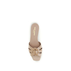 Saint Laurent Veelkleurige Kalfsleren Bos Taurus Platte Sandalen