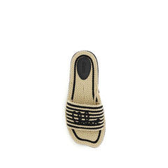 Chloé Multicolor-Bast-Flachsandalen