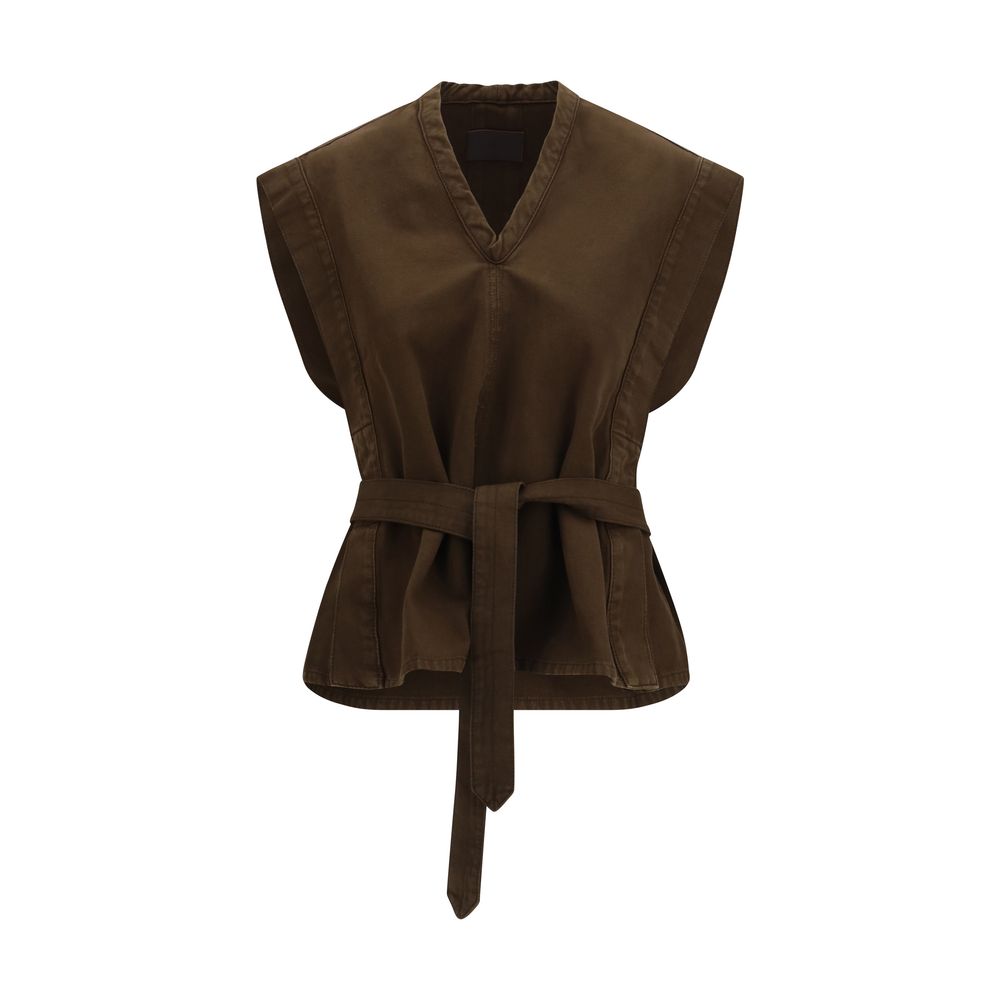 Lemaire Bluse aus brauner Baumwolle
