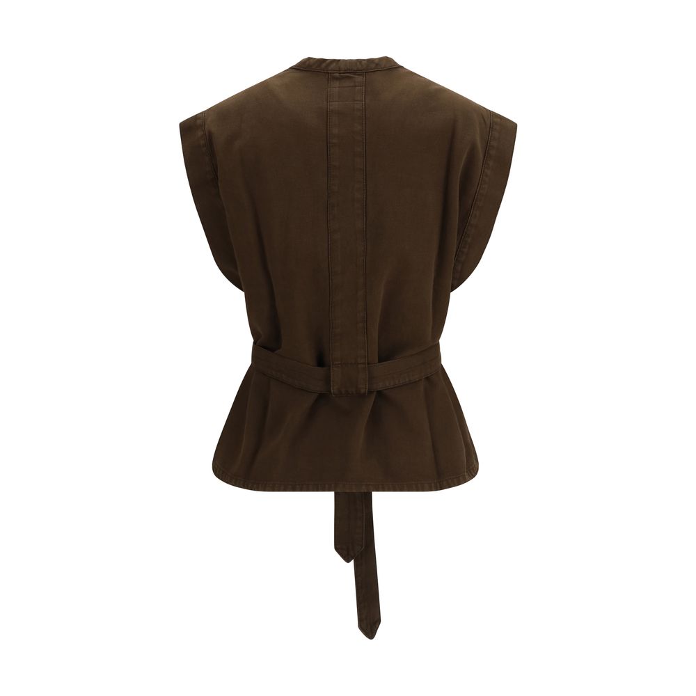 Lemaire Bluse aus brauner Baumwolle
