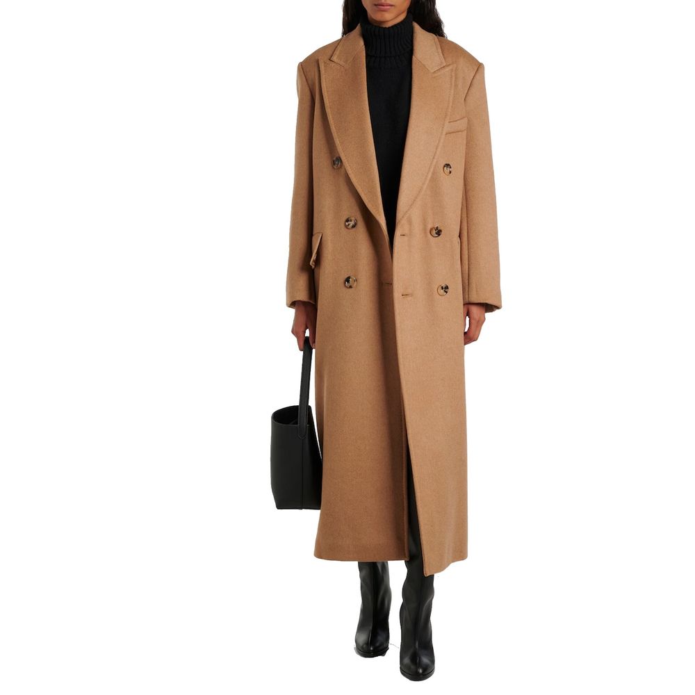 Max Mara Brauner Mantel aus Schurwolle