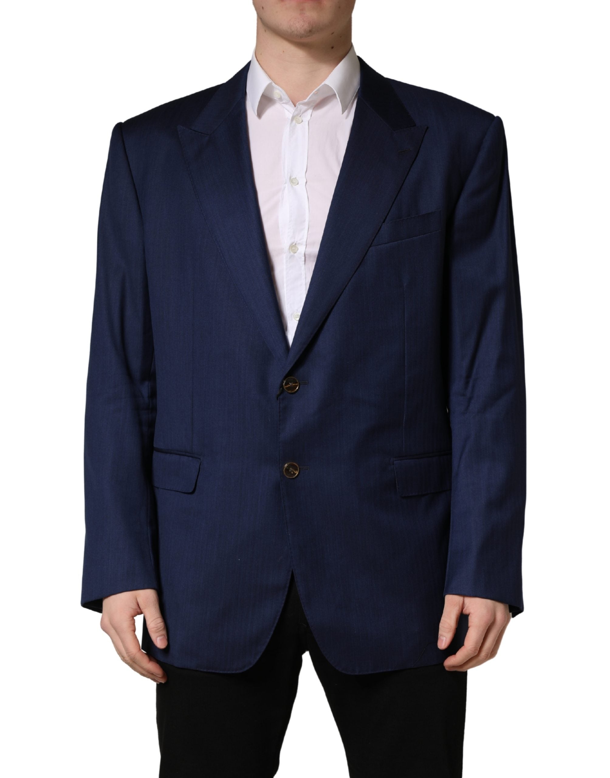 Dolce & Gabbana Blaues Einreiher-Sakko mit 2 Knöpfen
