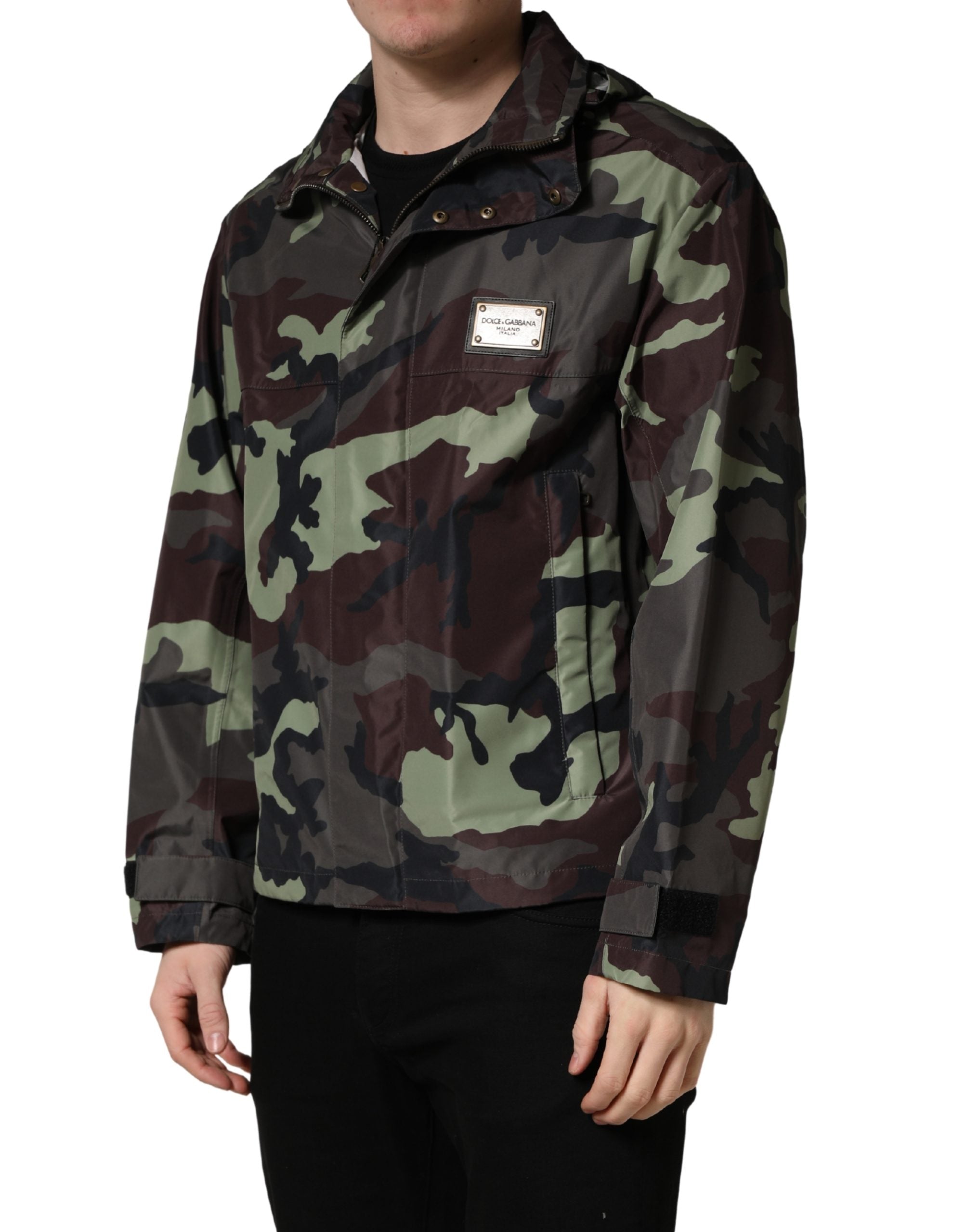Dolce & Gabbana Camouflage Bomberjacke mit Kapuze, Mehrfarbig
