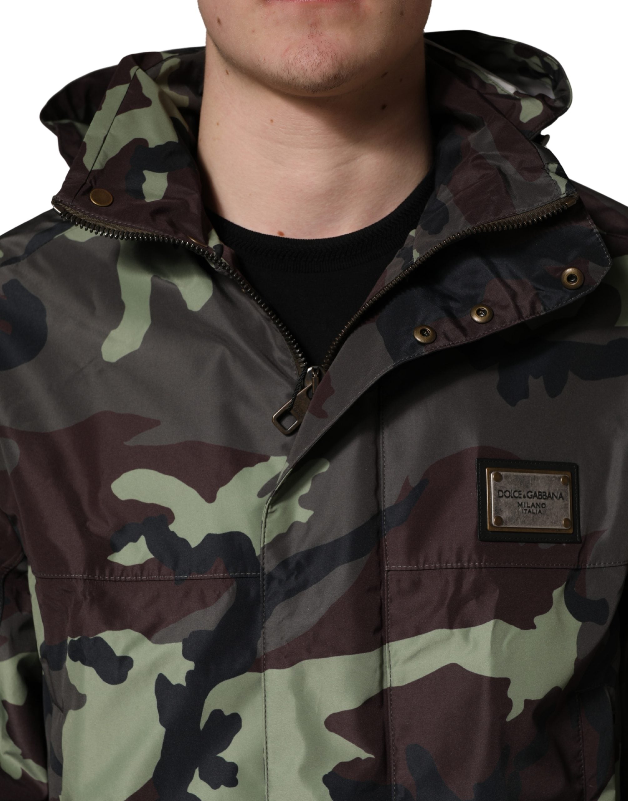 Dolce & Gabbana Camouflage Bomberjacke mit Kapuze, Mehrfarbig