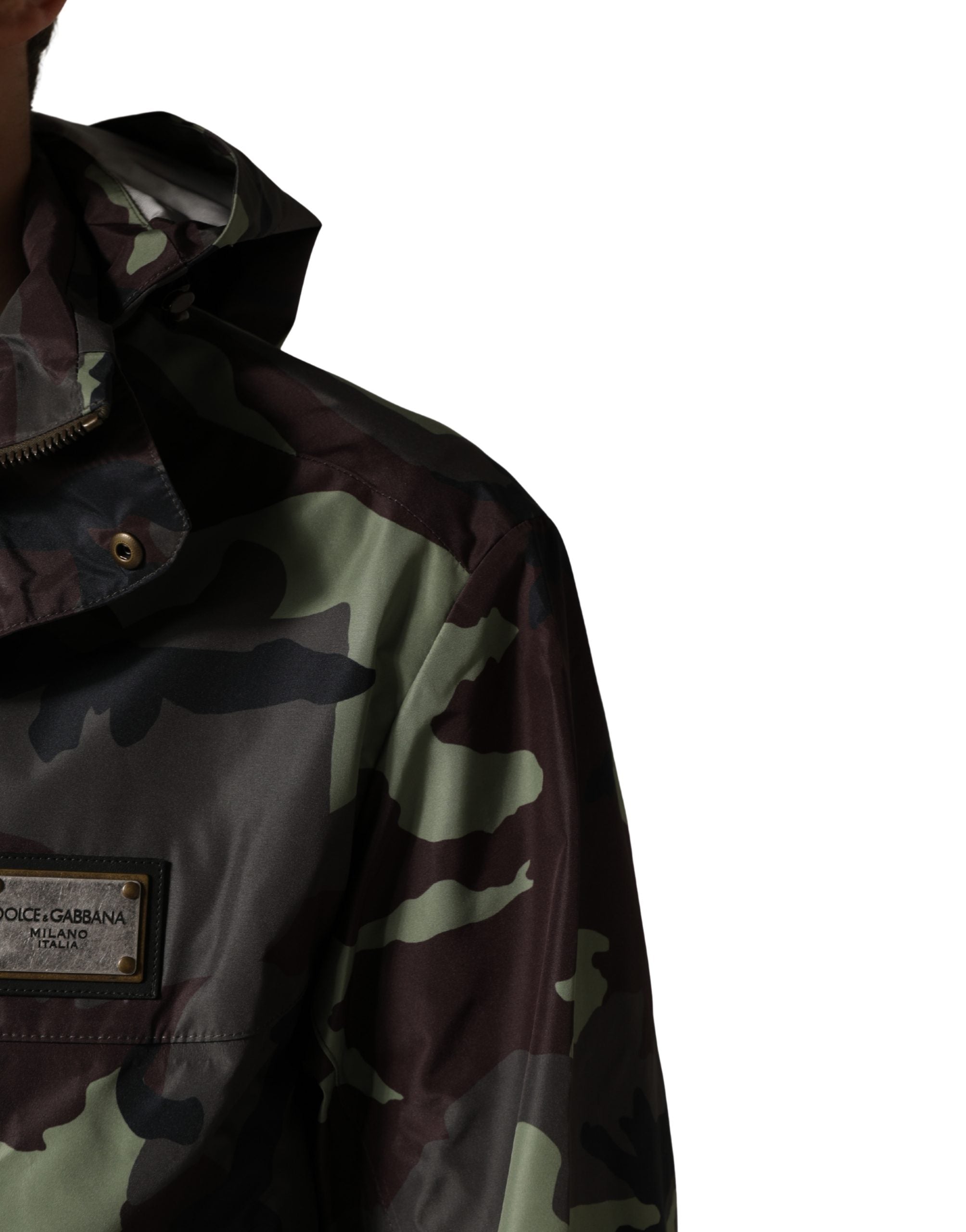 Dolce & Gabbana Camouflage Bomberjacke mit Kapuze, Mehrfarbig