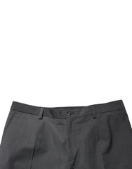 Dolce & Gabbana Dunkelgraue Cropped Chino Hose aus Wolle