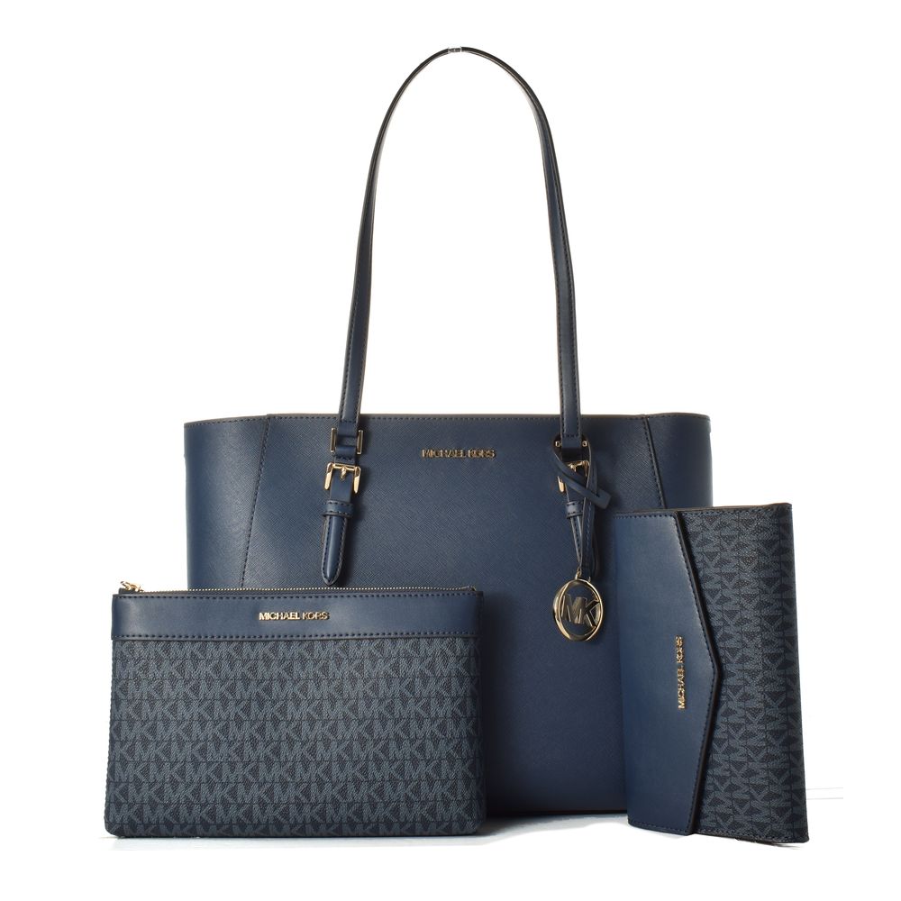 Michael Kors blaue Leder-Tragetasche