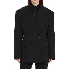 Balenciaga Zwarte wollen jas