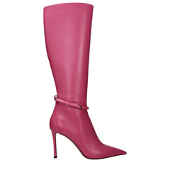 Jimmy Choo roze leren hoge hak laarzen