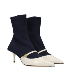 Jimmy Choo Blauwe stoffen enkellaarzen
