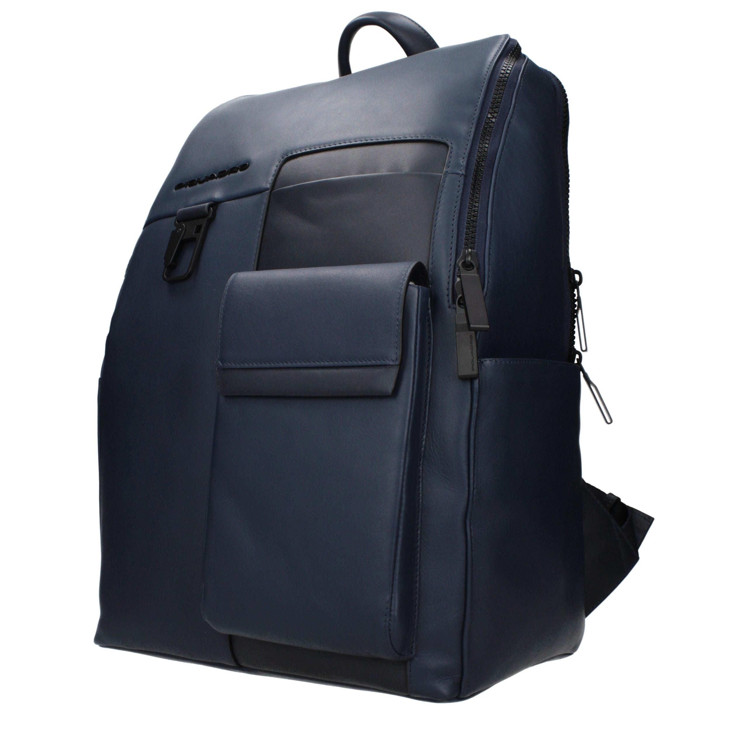 Piquadro blauwe leren rugzak