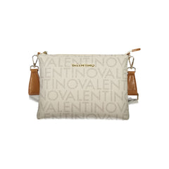 Mario Valentino Beige Polyurethane Women's Bag with Zip Closure and Strap