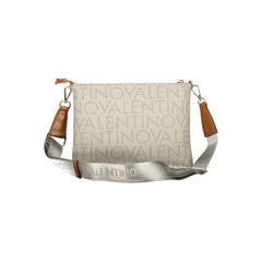 Mario Valentino Beige Polyurethane Women's Bag with Zip Closure and Strap