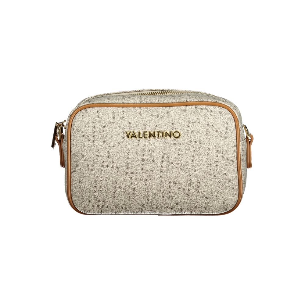 Mario Valentino Beige Polyurethane Womens Bag with Adjustable Removable Strap