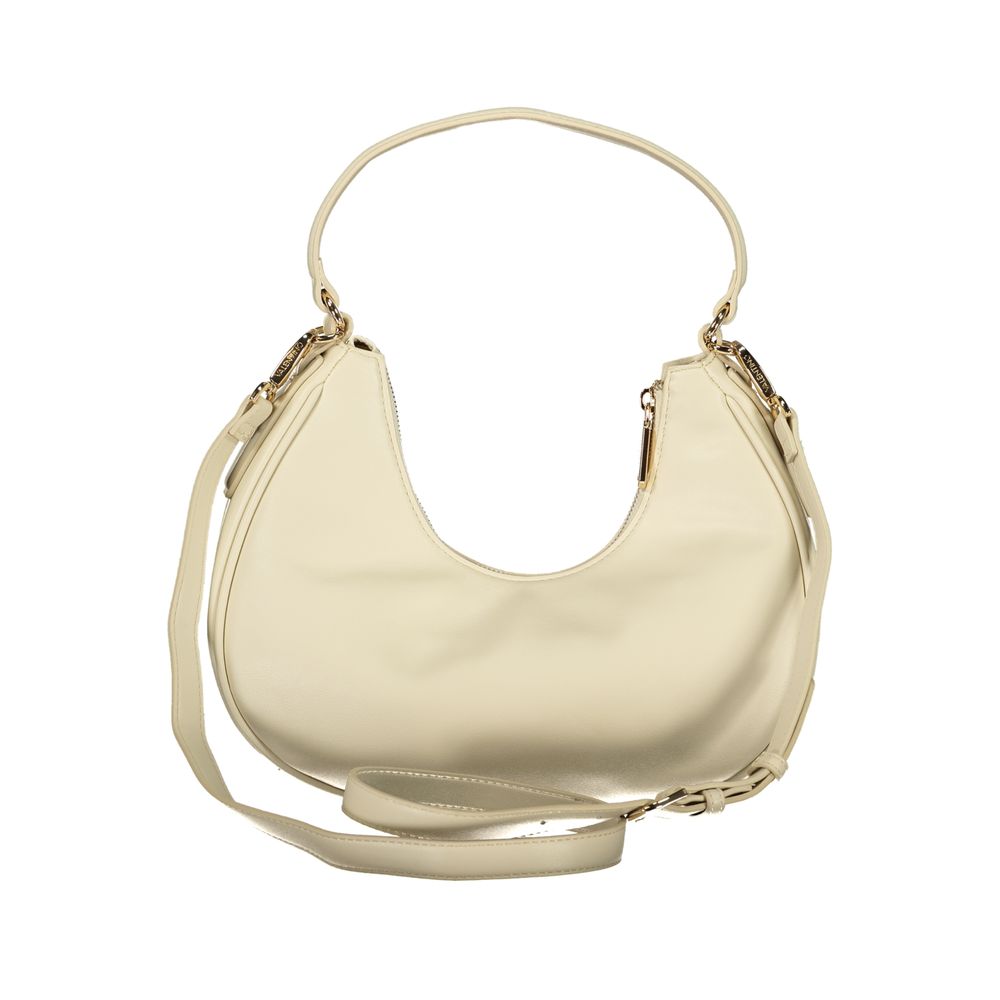 Mario Valentino Beige Polyurethane Women Shoulder Bag with Adjustable Strap