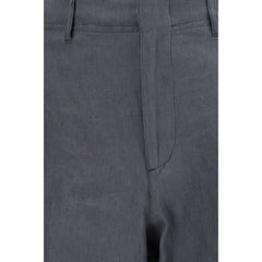 Lardini Gray Linen Cargo Pants