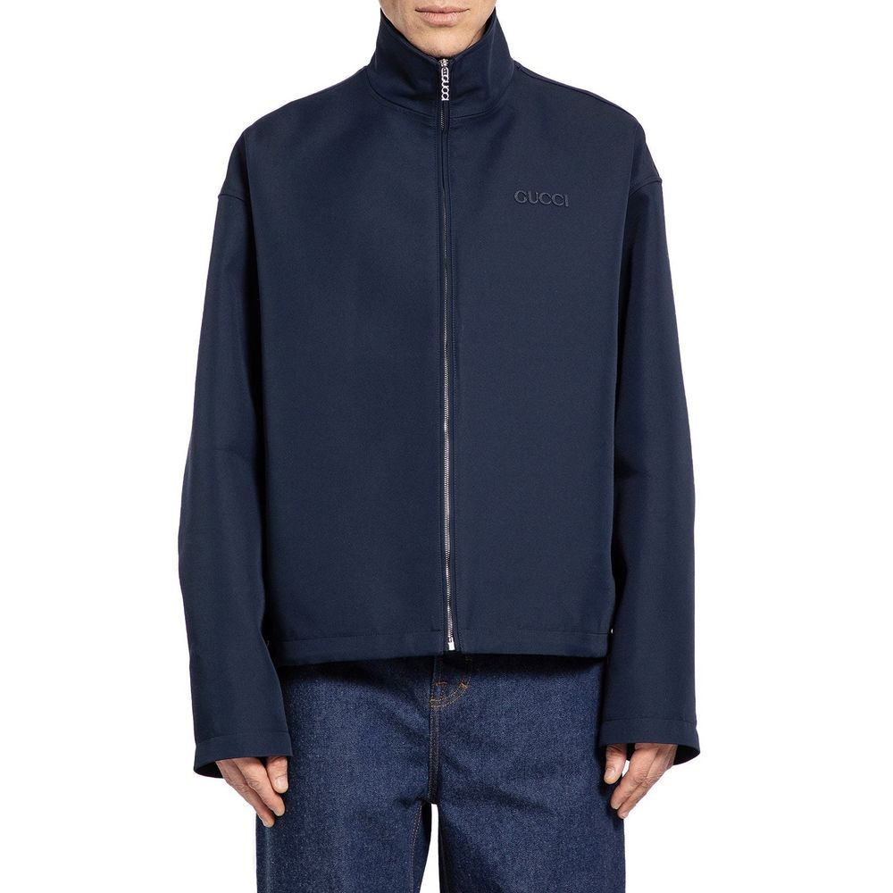 Gucci Blauer Marabu-Mantel