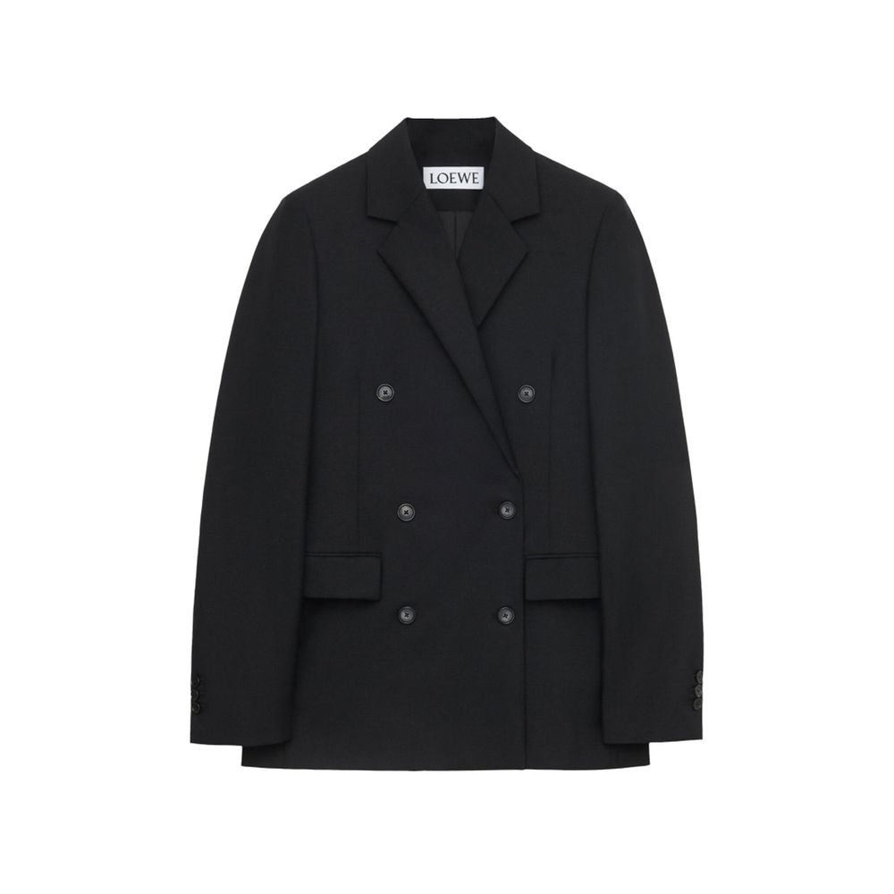 Loewe Schwarzer Mohairmantel