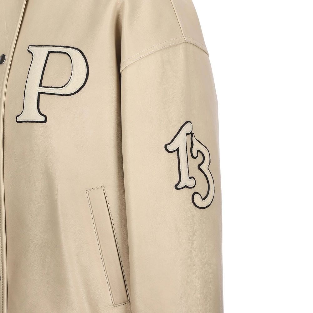 Prada Beige Kalfslederen Bomberjack