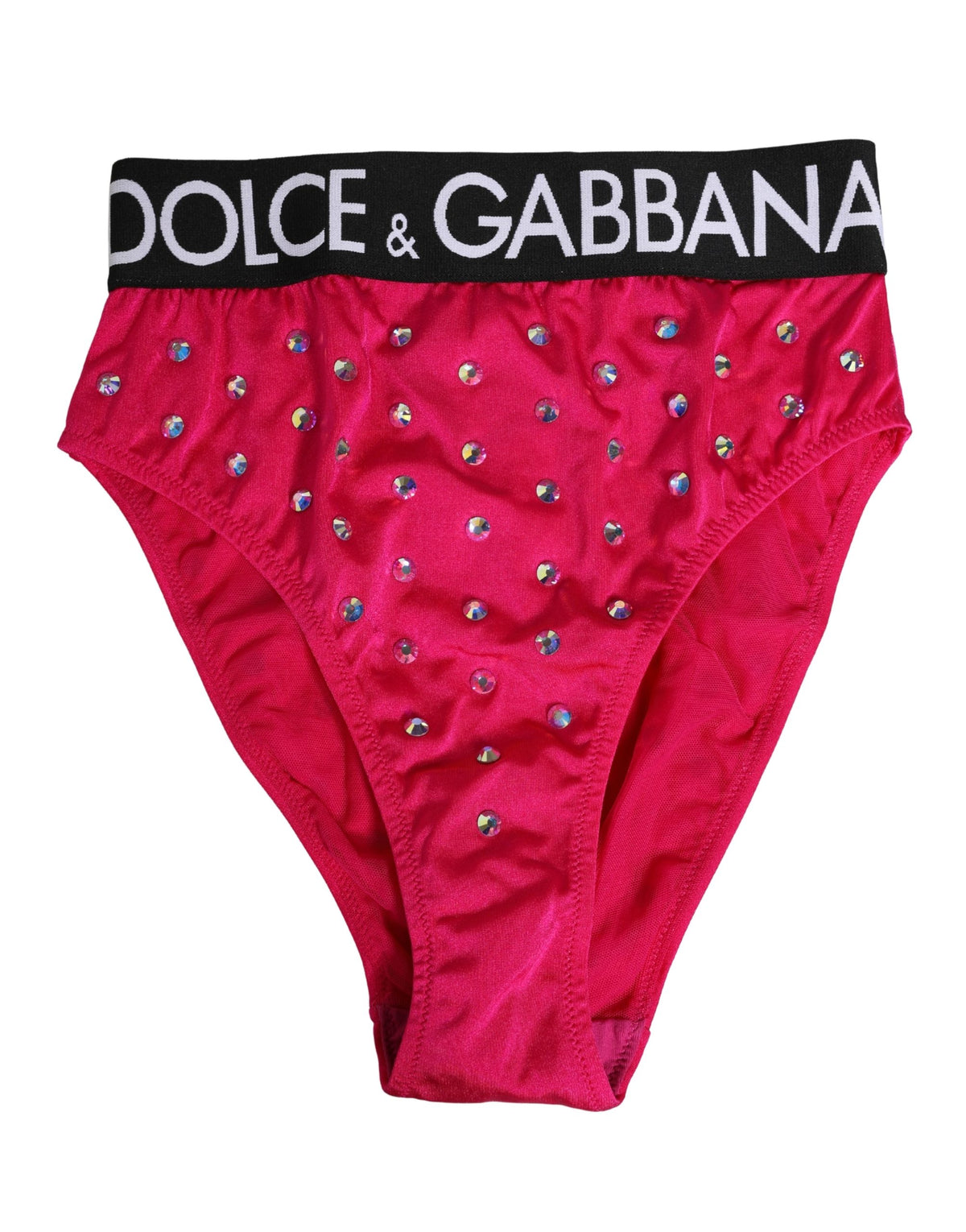 Dolce & Gabbana Pink Crystal High Waist Slip Höschen Unterwäsche