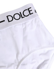 Dolce & Gabbana White Nylon Logo Waistband Panty Underwear