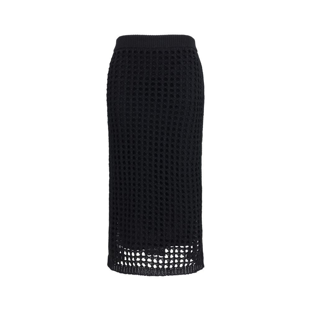 Max Mara Midirock aus reiner schwarzer Baumwolle