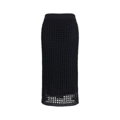 Max Mara Midirock aus reiner schwarzer Baumwolle