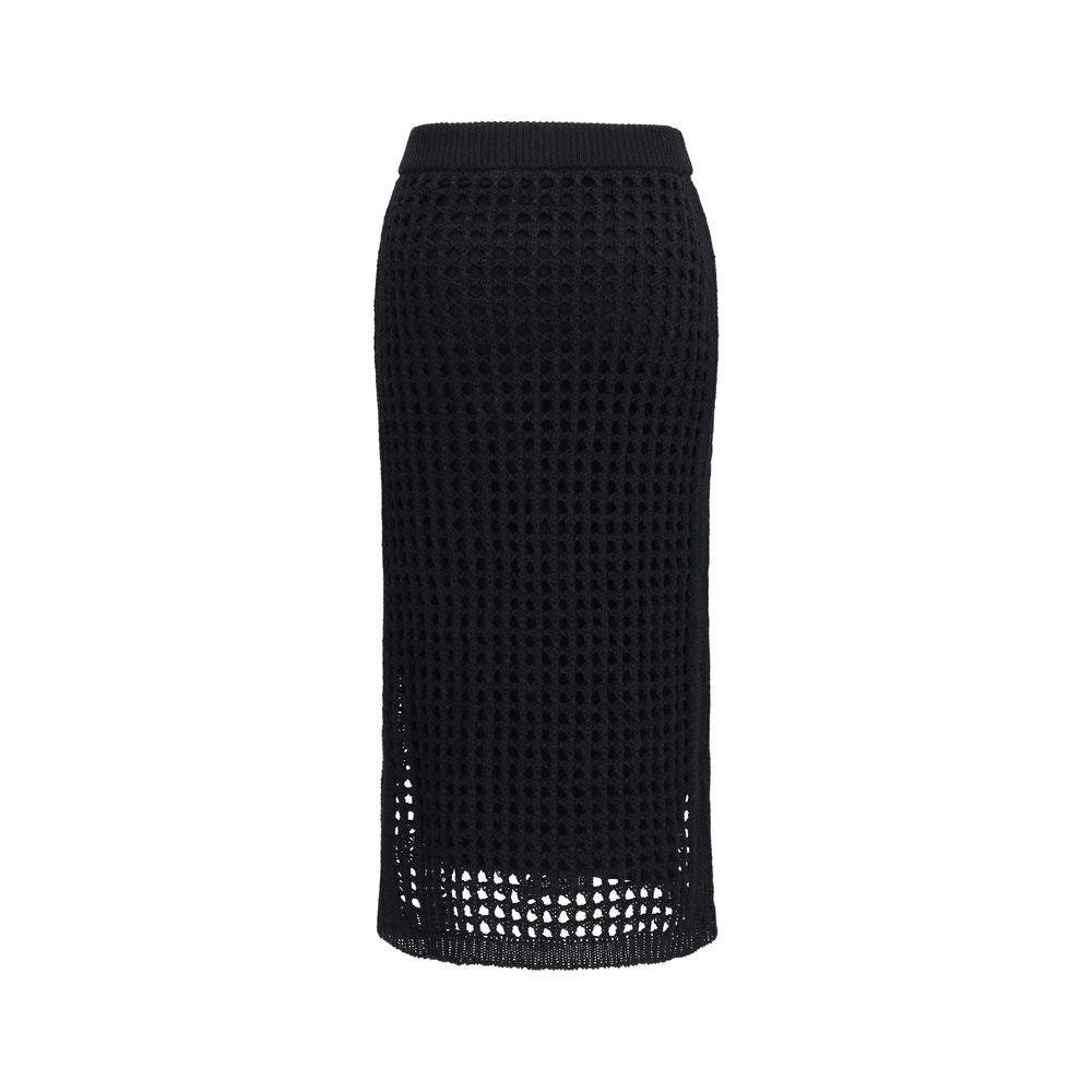 Max Mara Midirock aus reiner schwarzer Baumwolle