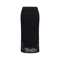 Max Mara Midirock aus reiner schwarzer Baumwolle
