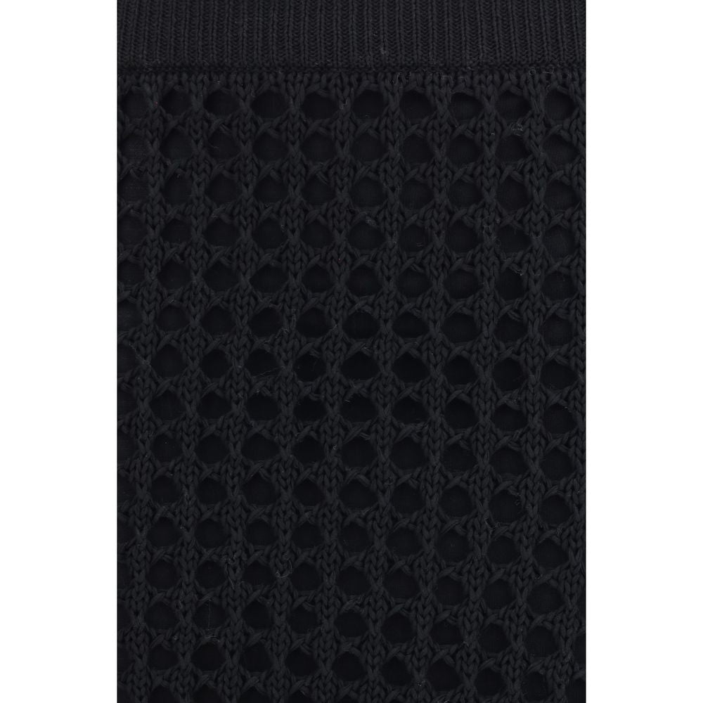 Max Mara Midirock aus reiner schwarzer Baumwolle