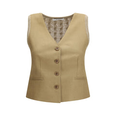 Max Mara Beige Linnen Gilet