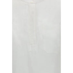 'S Max Mara White Linen Dress Shirt