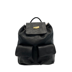 Baldinini Trend Black Leather Women Backpack