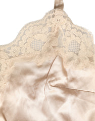Dolce & Gabbana Beige Lace Silk Satin Tank Lingerie Sleepwear