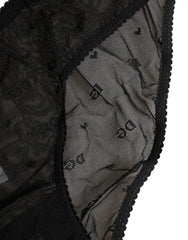 Dolce & Gabbana Black Sheer Mesh Lace Logo Brief Panty Underwear