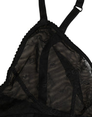 Dolce & Gabbana Black Nylon Stretch Soft Cup Brassiere Underwear