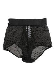 Dolce & Gabbana Black Logo Girdle High Waist Panty Underwear
