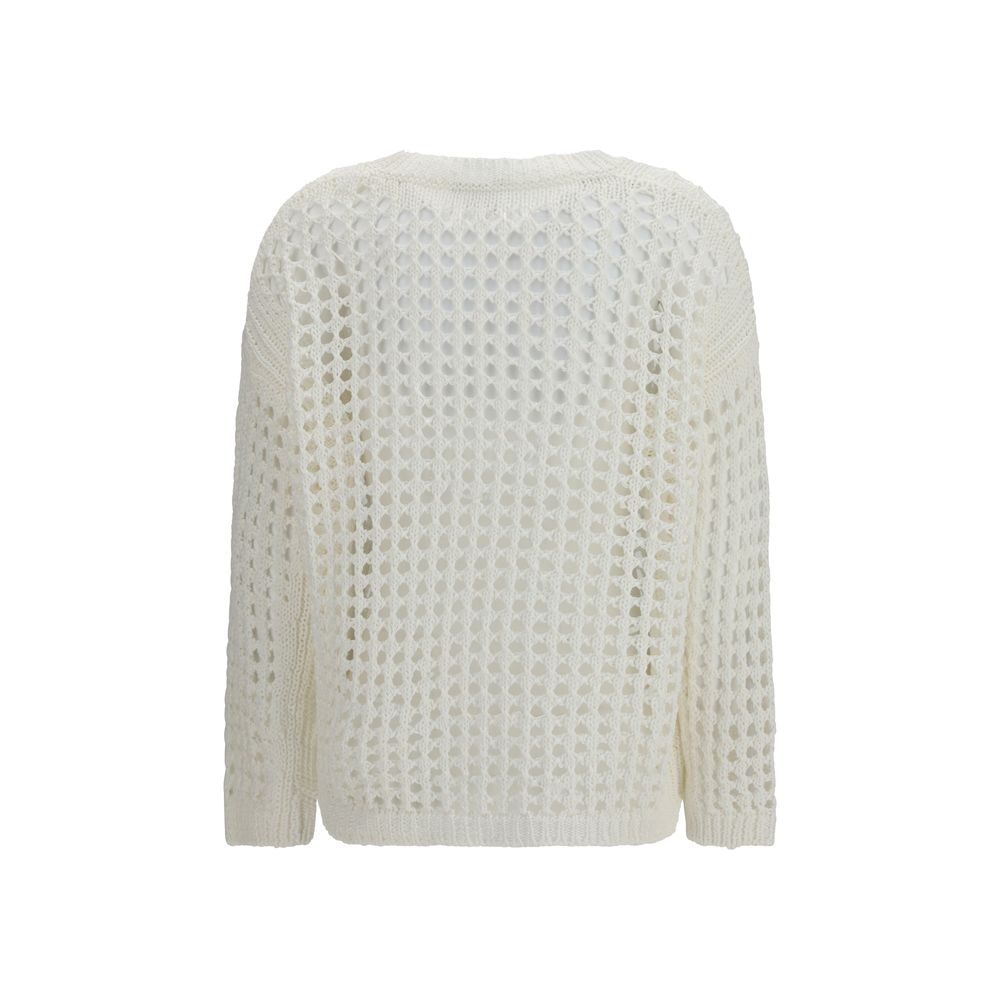 Max Mara Pure White Linen Sweatshirt