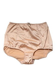 Dolce & Gabbana Beige Silk Blend High Waist Girdle Panty Underwear