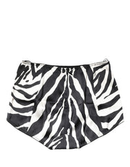Dolce & Gabbana Black White Zebra High Waist Girdle Panty Underwear