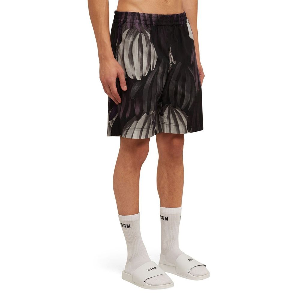 MSGM Purple Cotton Bermuda Shorts