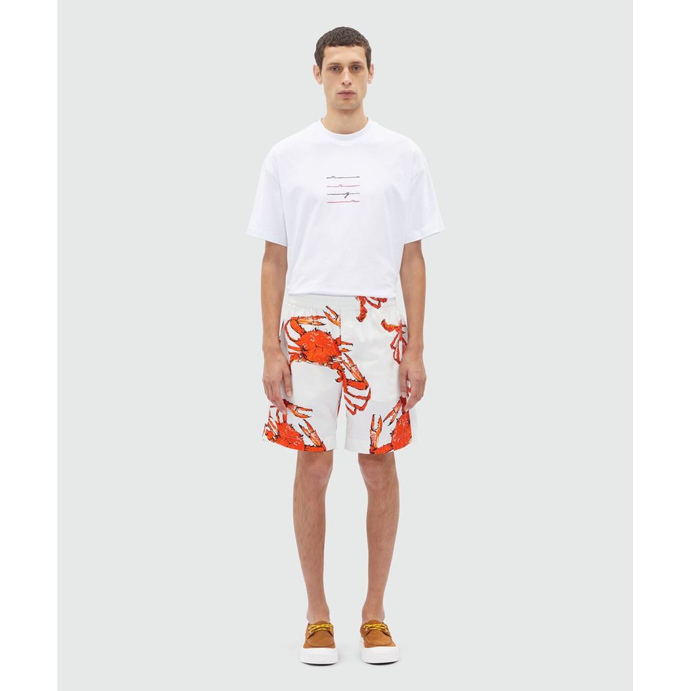 MSGM White Cotton Bermuda Shorts