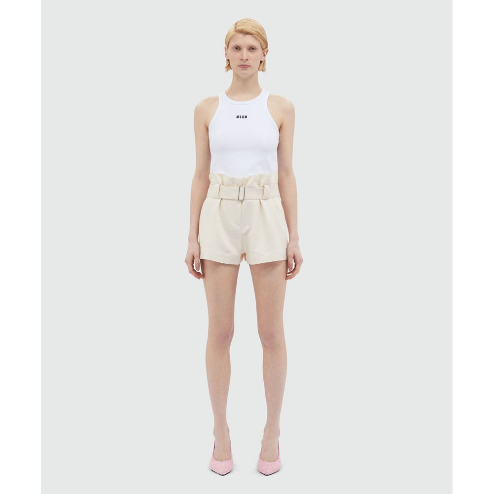 MSGM White Viscose Short And Mini Shorts