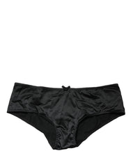 Dolce & Gabbana Black Silk Stretch Mid Waist Brief Panty Underwear