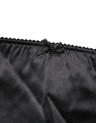 Dolce & Gabbana Black Silk Blend High Waist Girdle Panty Underwear