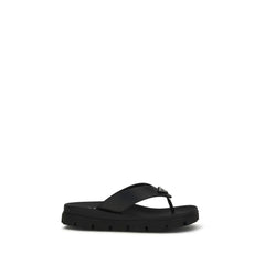 Prada Brown Calf Leather Bos Taurus Flat Sandals
