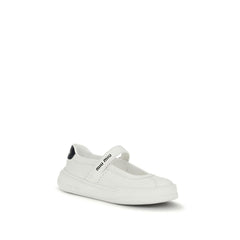 Miu Miu Witte Kalfsleren Bos Taurus Ballerina's