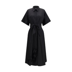 Ella Black Cotton Casual Dress