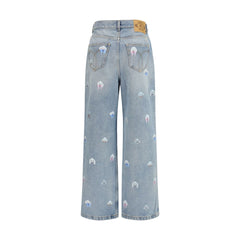 Fiorucci Blue Cotton Relaxed Fit Jeans